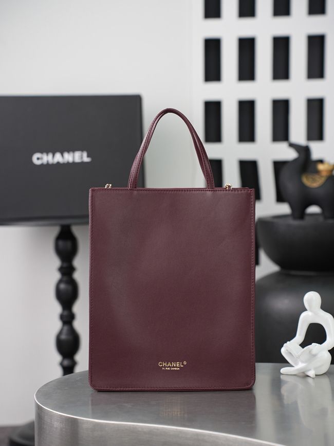 Chanel Small Shopping Bag AS6452 Dark Burgundy Chanel Small Shopping Bag AS6452 Dark Burgundy