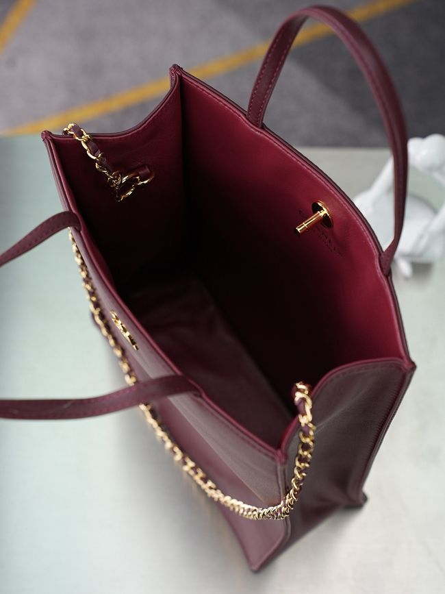 Chanel Small Shopping Bag AS6452 Dark Burgundy Chanel Small Shopping Bag AS6452 Dark Burgundy