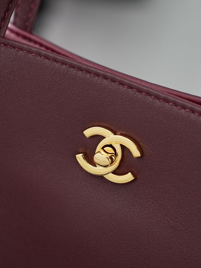 Chanel Small Shopping Bag AS6452 Dark Burgundy Chanel Small Shopping Bag AS6452 Dark Burgundy