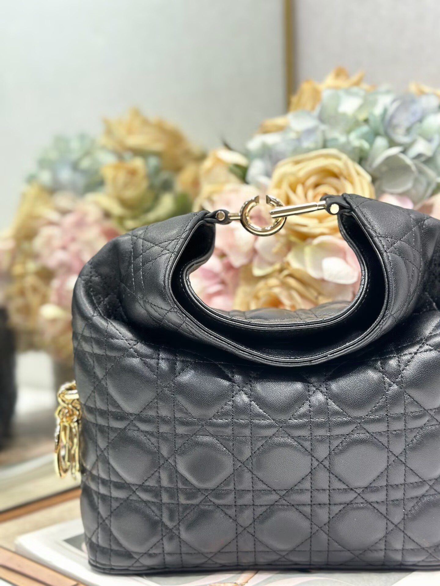 DIOR Original Leather Tote Handbag 1538 Black DIOR Original Leather Tote Handbag 1538 Black
