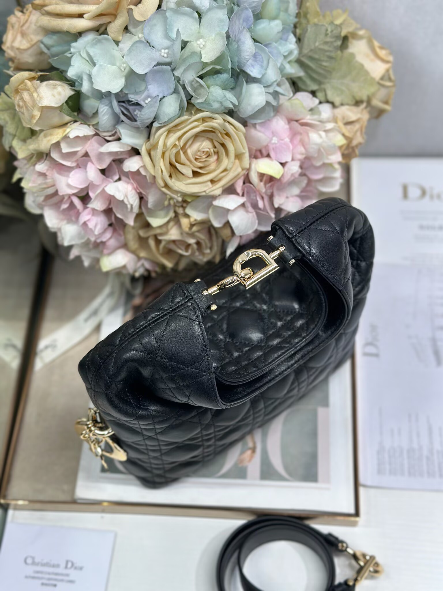 DIOR Original Leather Tote Handbag 1538 Black DIOR Original Leather Tote Handbag 1538 Black