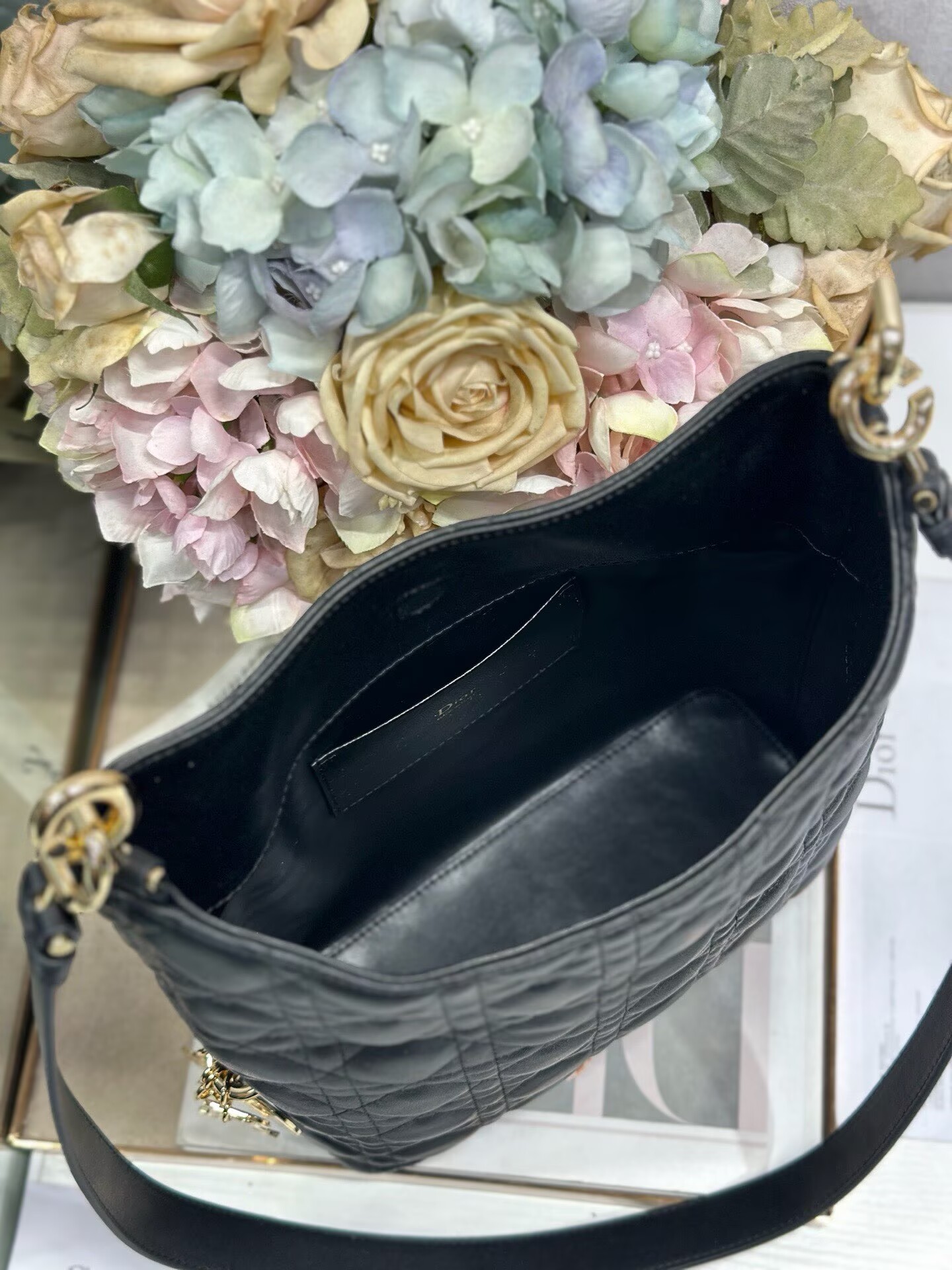 DIOR Original Leather Tote Handbag 1538 Black DIOR Original Leather Tote Handbag 1538 Black