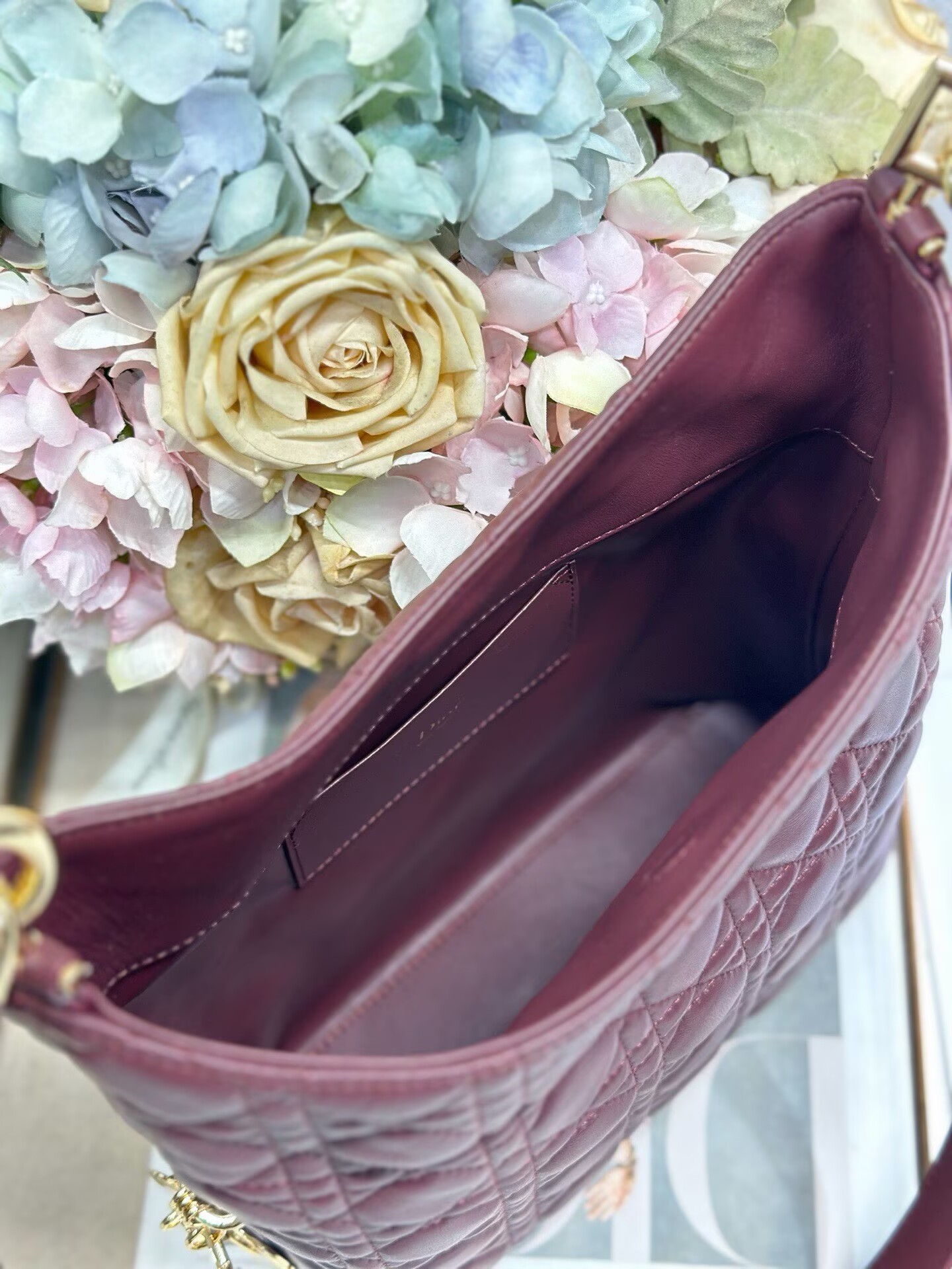 DIOR Original Leather Tote Handbag 1538 Burgundy DIOR Original Leather Tote Handbag 1538 Burgundy