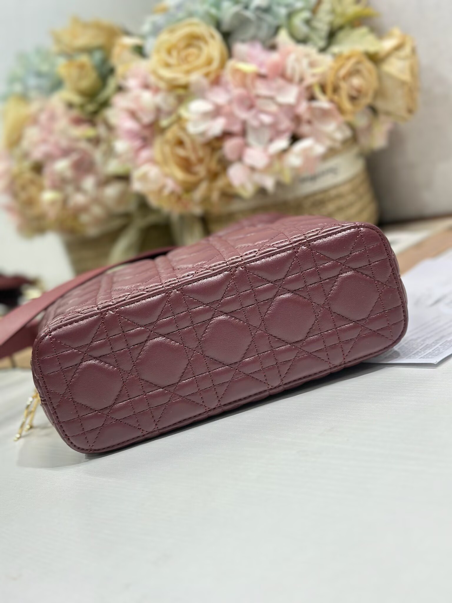 DIOR Original Leather Tote Handbag 1538 Burgundy DIOR Original Leather Tote Handbag 1538 Burgundy