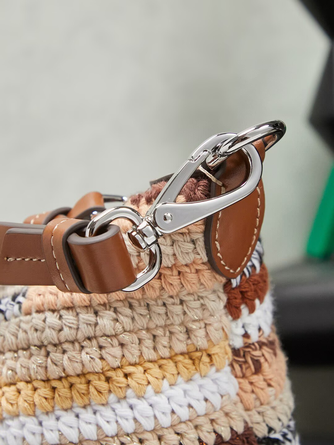 Miumiu Rainbow Weaving Top handle bag 5NE841 Fabrice Brown