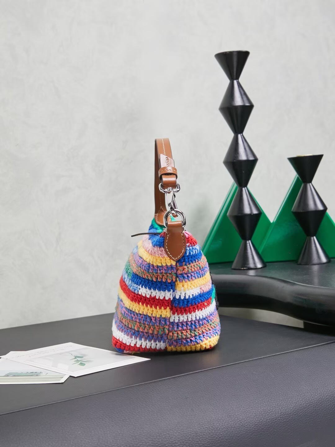 Miumiu Rainbow Weaving Top handle bag 5NE841 Rainbow Fabric
