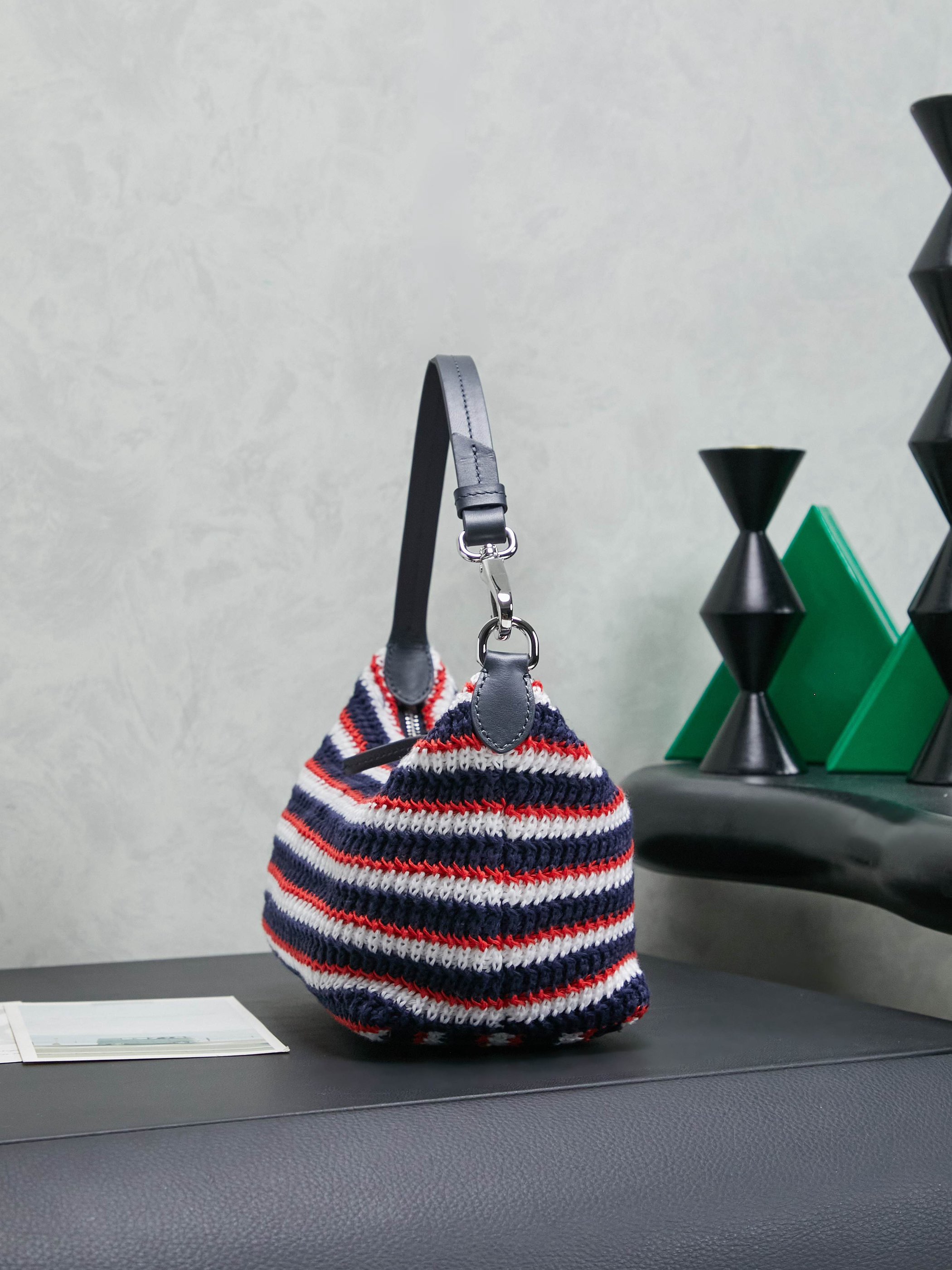Miumiu Rainbow Weaving Top handle bag 5NE841 Red&Navy&White Fabric Miumiu Rainbow Weaving Top handle bag 5NE841 Red&Navy&White Fabric