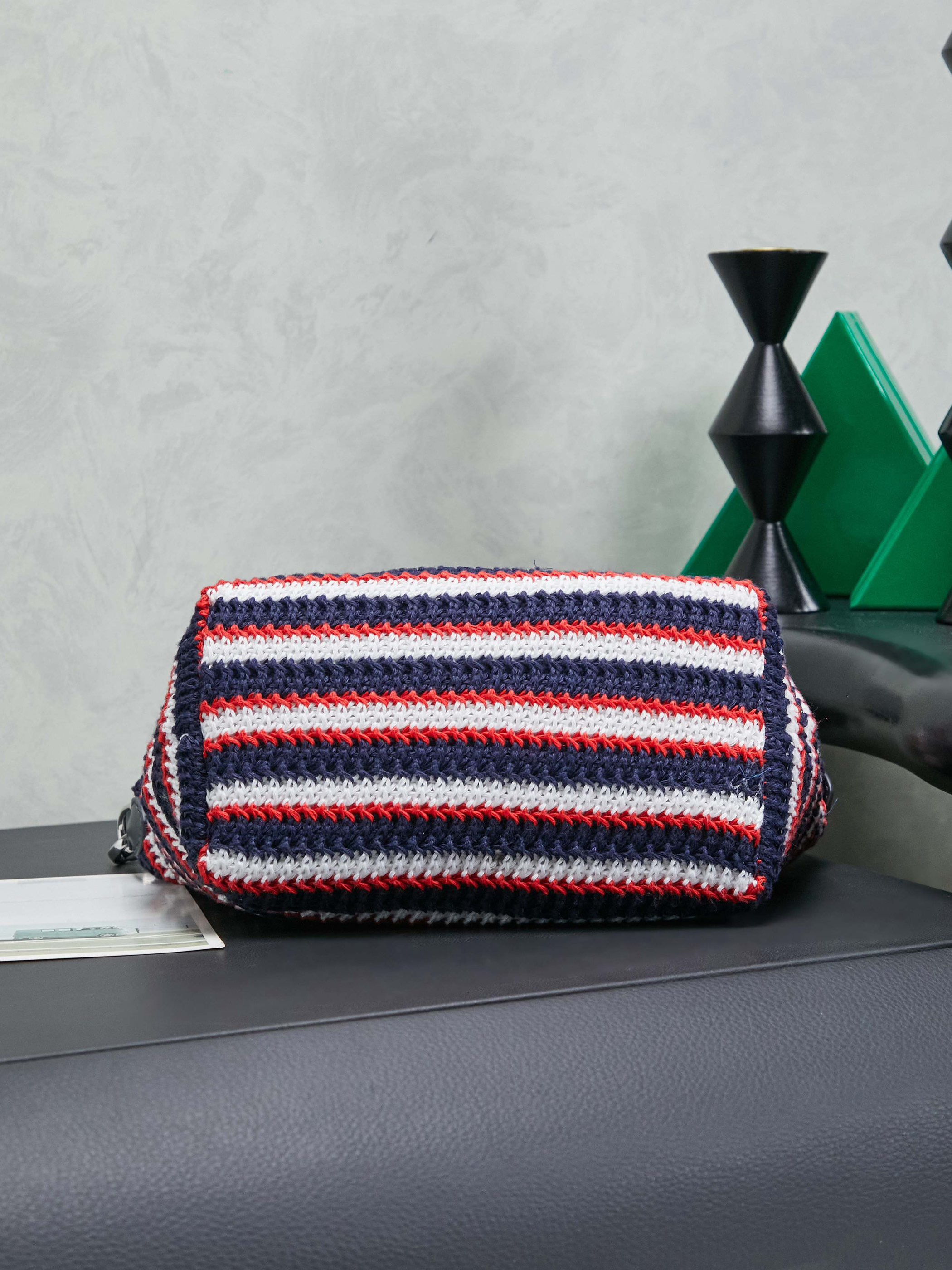 Miumiu Rainbow Weaving Top handle bag 5NE841 Red&Navy&White Fabric Miumiu Rainbow Weaving Top handle bag 5NE841 Red&Navy&White Fabric
