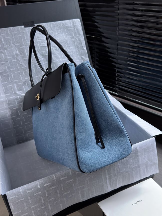 Chanel Large Shopping Bag AS6289 Black & denim blue Chanel Large Shopping Bag AS6289 Black & denim blue