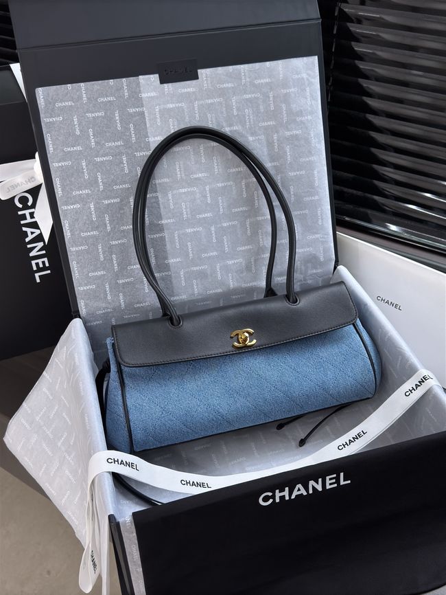 Chanel Small Shopping Bag AS6288 Black & denim blue