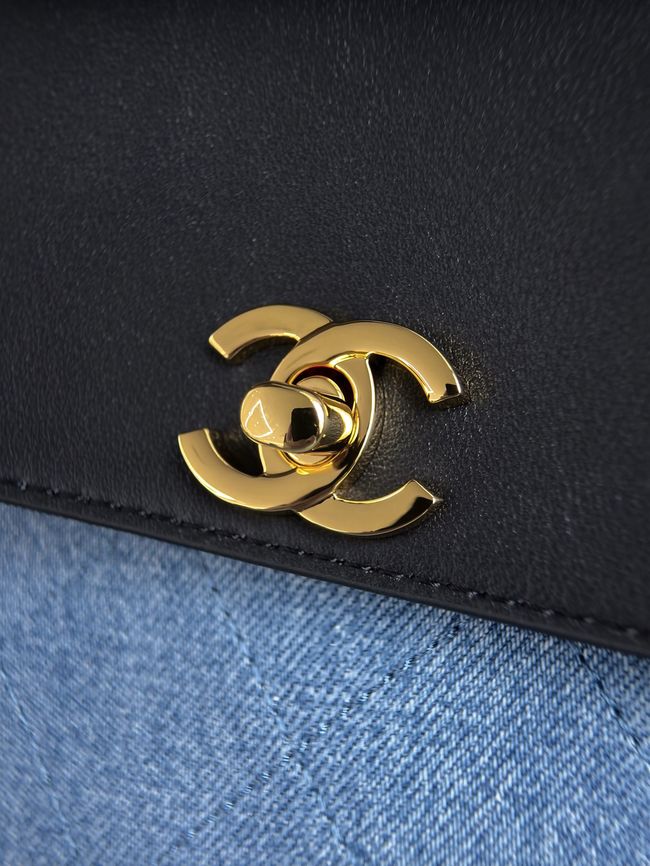 Chanel Small Shopping Bag AS6288 Black & denim blue Chanel Small Shopping Bag AS6288 Black & denim blue