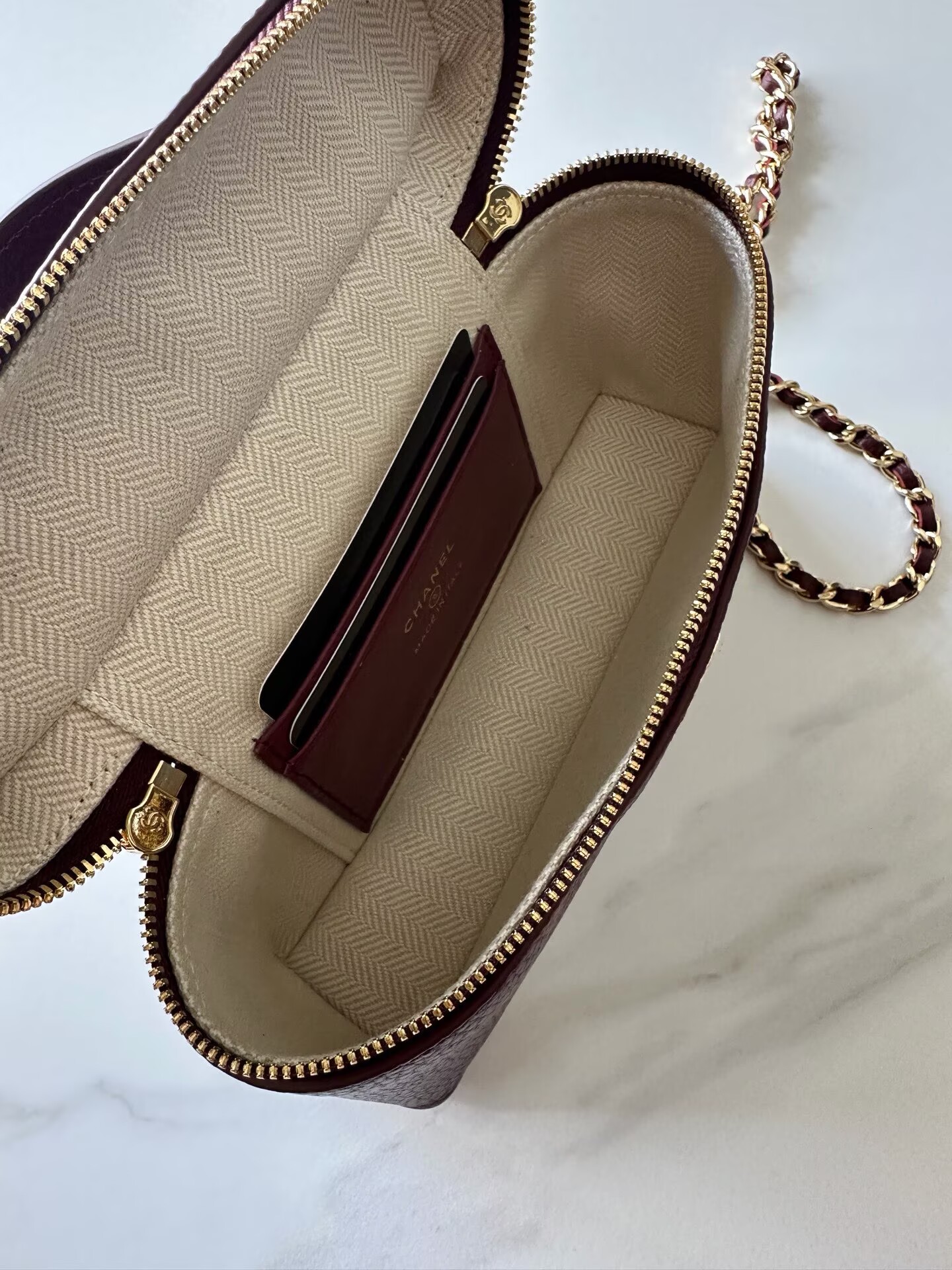 Chanel Vanity With Chain AP5346 Burgundy