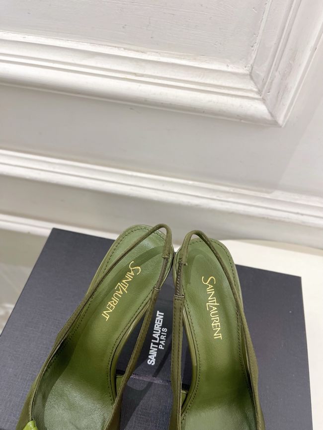 Saint Laurent LOUIS slingback pumps in patent leather and satin CN1000-1