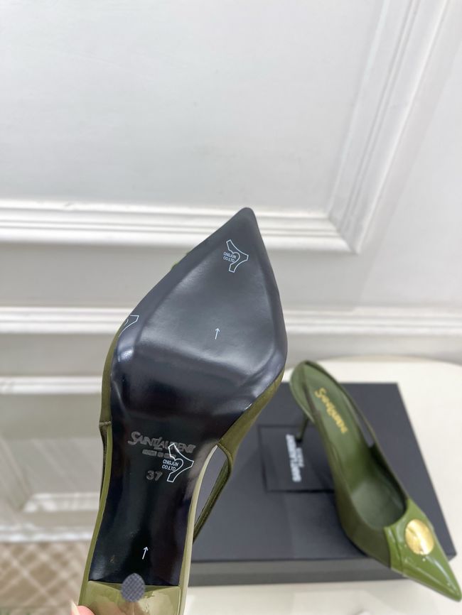 Saint Laurent LOUIS slingback pumps in patent leather and satin CN1000-1