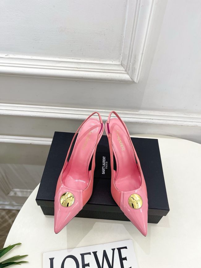 Saint Laurent LOUIS slingback pumps in patent leather and satin CN1000-2