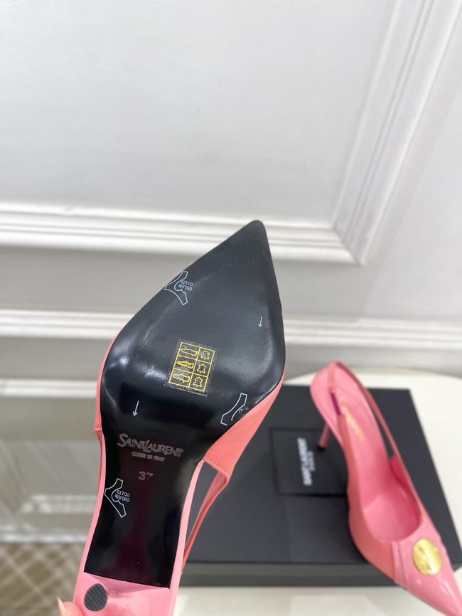 Saint Laurent LOUIS slingback pumps in patent leather and satin CN1000-2