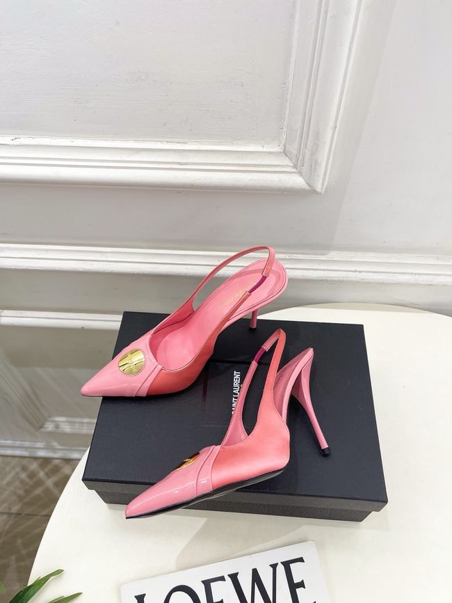 Saint Laurent LOUIS slingback pumps in patent leather and satin CN1000-2