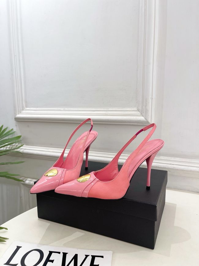 Saint Laurent LOUIS slingback pumps in patent leather and satin CN1000-2