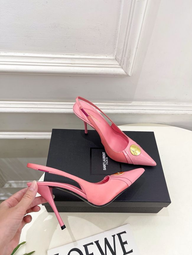 Saint Laurent LOUIS slingback pumps in patent leather and satin CN1000-2