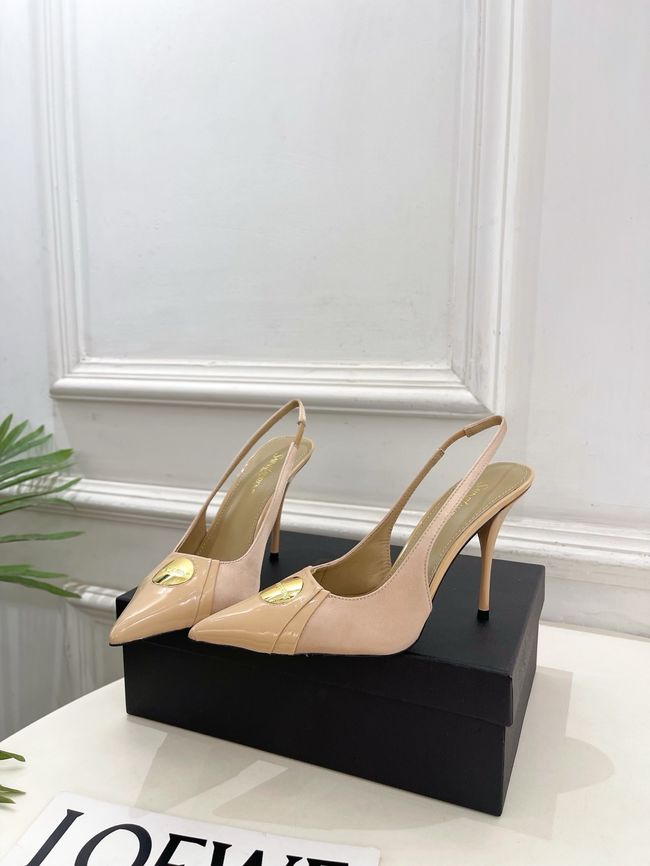 Saint Laurent LOUIS slingback pumps in patent leather and satin CN1000-4