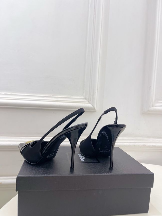 Saint Laurent LOUIS slingback pumps in patent leather and satin CN1000-5