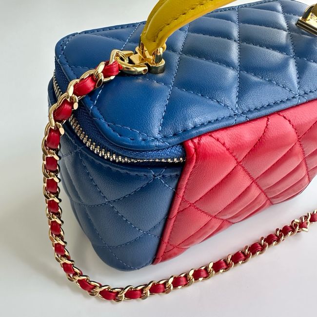 Chanel Long Vanity with Chain AP2199 Blue& Yellow & Red Chanel Long Vanity with Chain AP2199 Blue& Yellow & Red