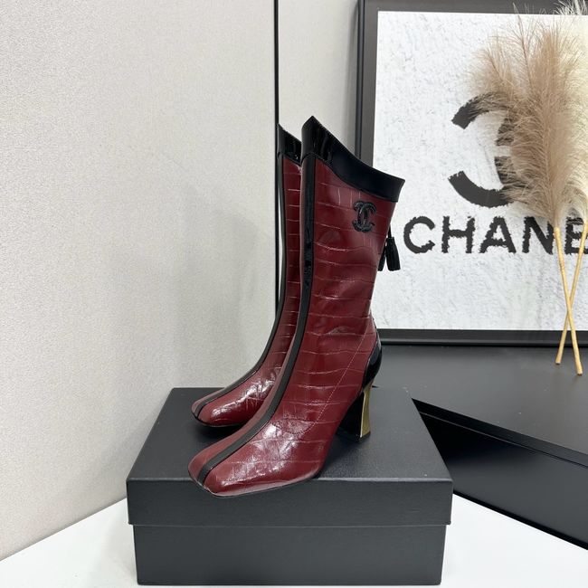 Chanel Mid-Calf Boots Shiny Calfskin 64176-1