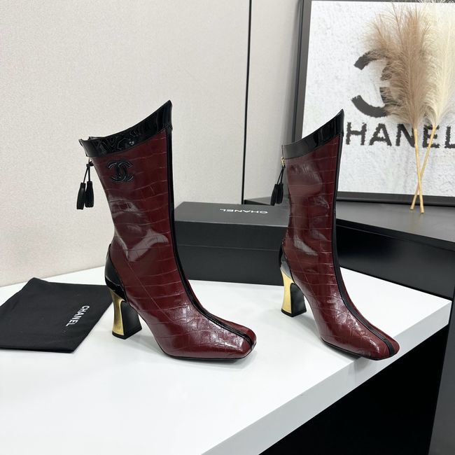 Chanel Mid-Calf Boots Shiny Calfskin 64176-1