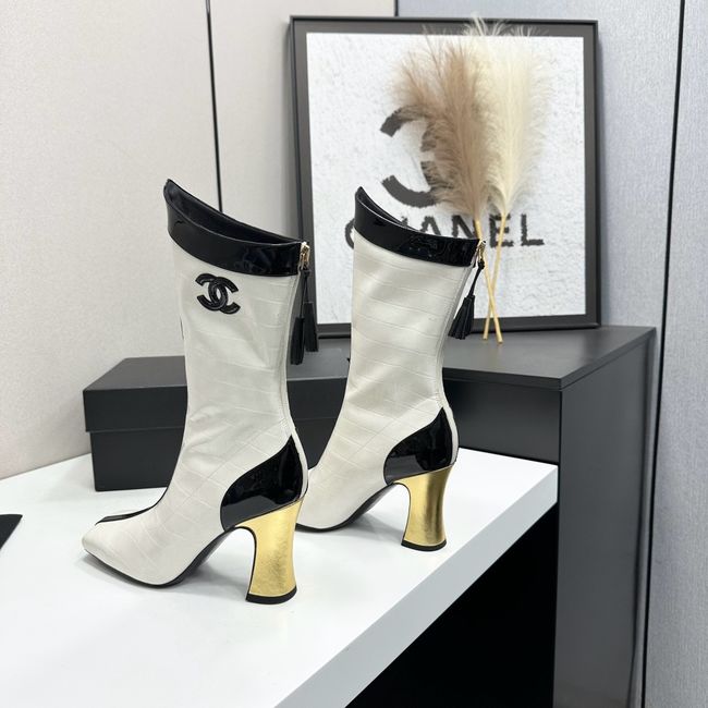Chanel Mid-Calf Boots Shiny Calfskin 64176-3