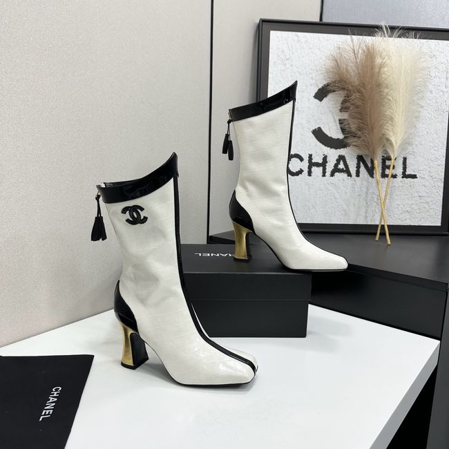 Chanel Mid-Calf Boots Shiny Calfskin 64176-3