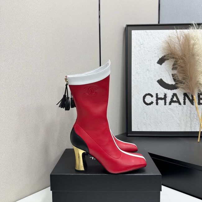 Chanel Mid-Calf Boots Shiny Calfskin 64176-4