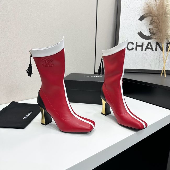 Chanel Mid-Calf Boots Shiny Calfskin 64176-4