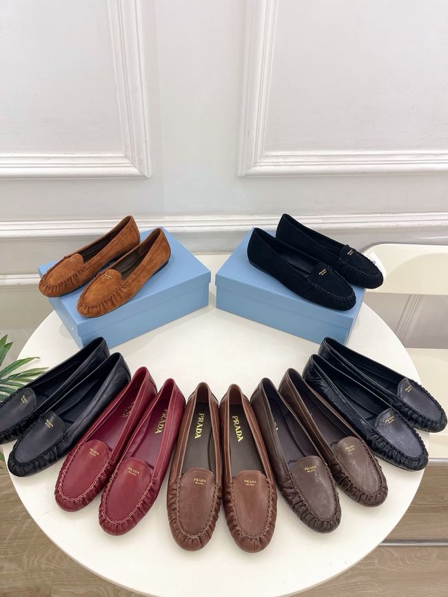 Prada Shuffle antiqued leather loafers 64173-1