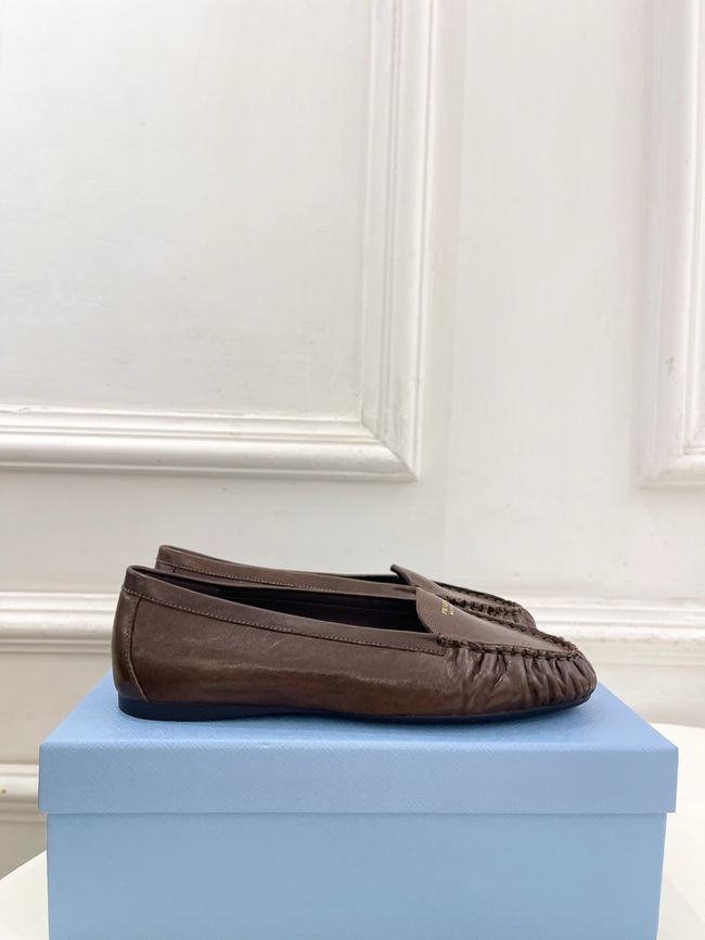 Prada Shuffle antiqued leather loafers 64173-4