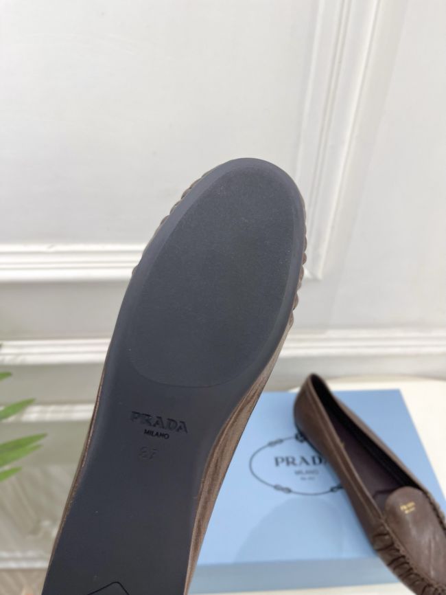 Prada Shuffle antiqued leather loafers 64173-4