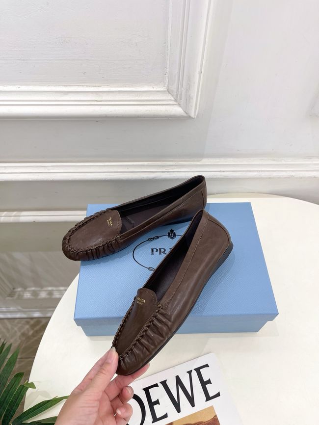 Prada Shuffle antiqued leather loafers 64173-4