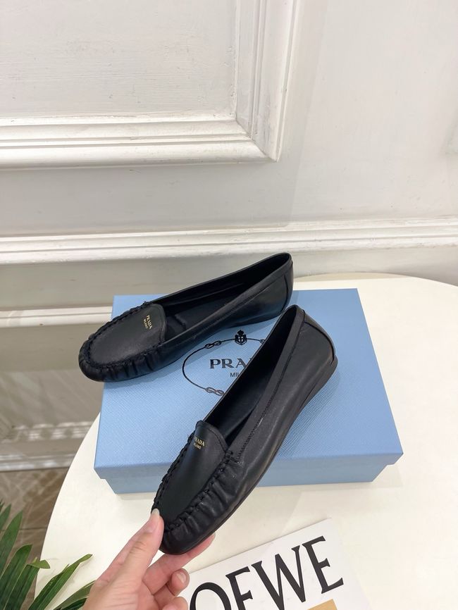 Prada Shuffle antiqued leather loafers 64173-5