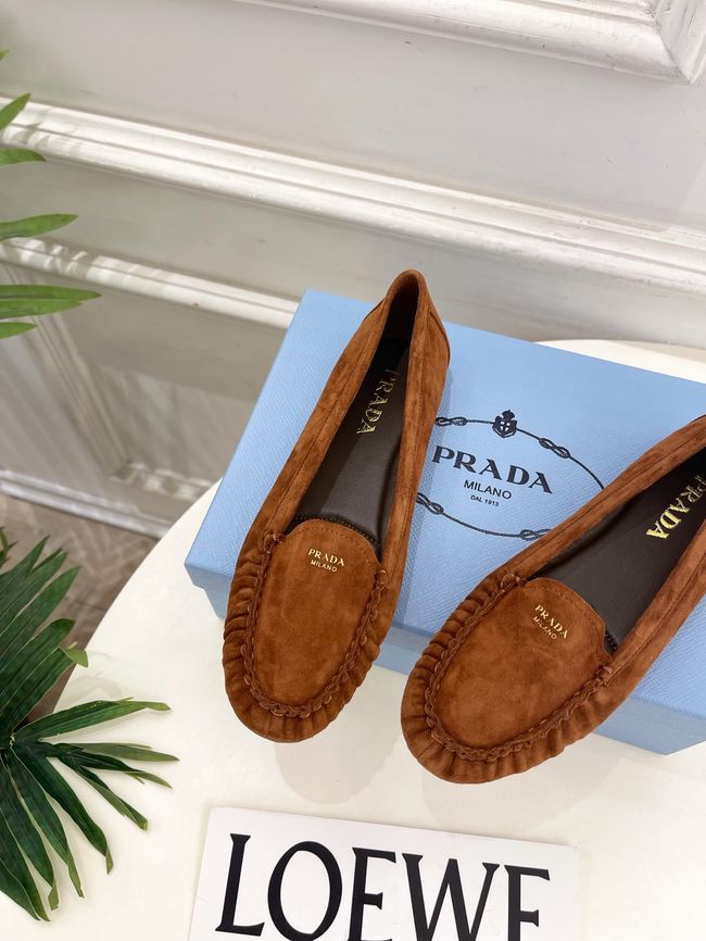 Prada Shuffle antiqued leather loafers 64173-6