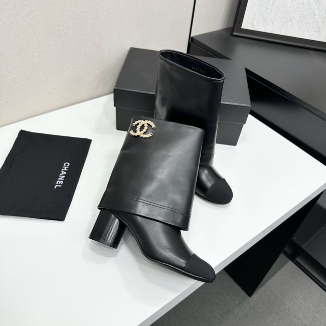 Chanel Mid-Calf Boots Calfskin 64183-1