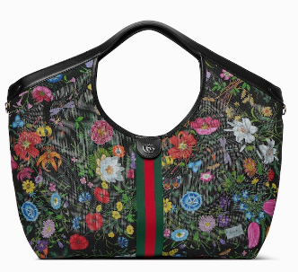 Gucci Giglio Flora large tote bag 853971 black and multicolor