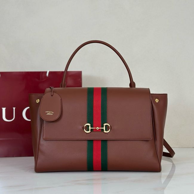 Gucci Paparazzo large top handle bag 875019 camel leather