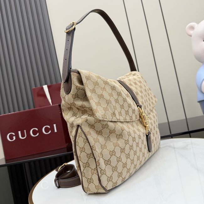 Gucci Jackie Flap large crossbody bag A005ZI brown GG canvas Gucci Jackie Flap large crossbody bag A005ZI brown GG canvas
