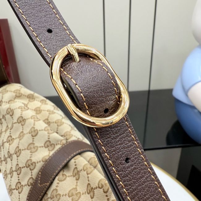 Gucci Jackie Flap large crossbody bag A005ZI brown GG canvas Gucci Jackie Flap large crossbody bag A005ZI brown GG canvas
