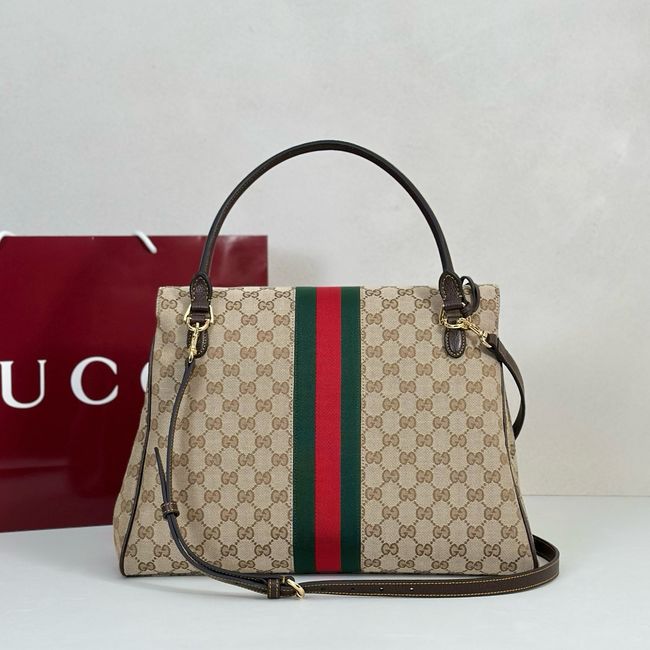 Gucci Paparazzo large top handle bag 875019 brown GG canvas