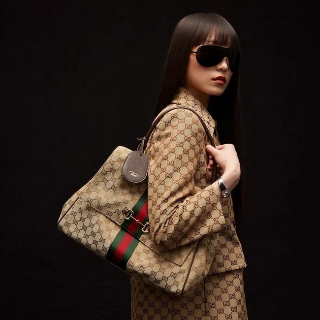 Gucci Paparazzo large top handle bag 875019 brown GG canvas