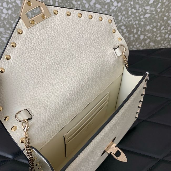 VALENTINO ROCKSTUD Small Calfskin Handbag VA088 white
