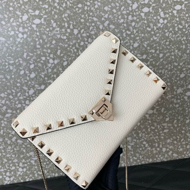 VALENTINO ROCKSTUD Small Calfskin Handbag VA088 white