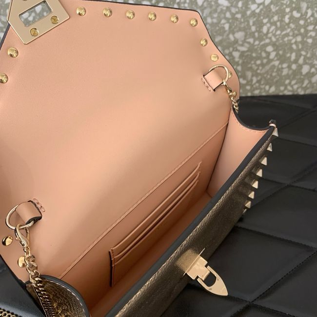VALENTINO ROCKSTUD Small Calfskin Handbag VA088 Champagne