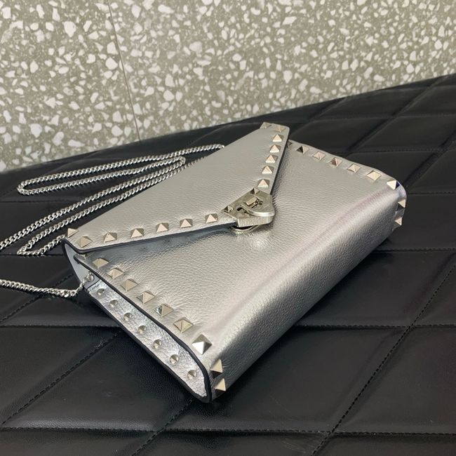 VALENTINO ROCKSTUD Small Calfskin Handbag VA088 Silver VALENTINO ROCKSTUD Small Calfskin Handbag VA088 Silver