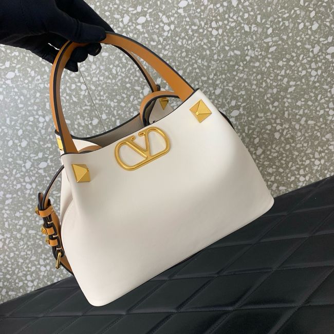 VALENTINO small Sheepskin Shoulder Bag 0112S white&brown VALENTINO small Sheepskin Shoulder Bag 0112S white&brown